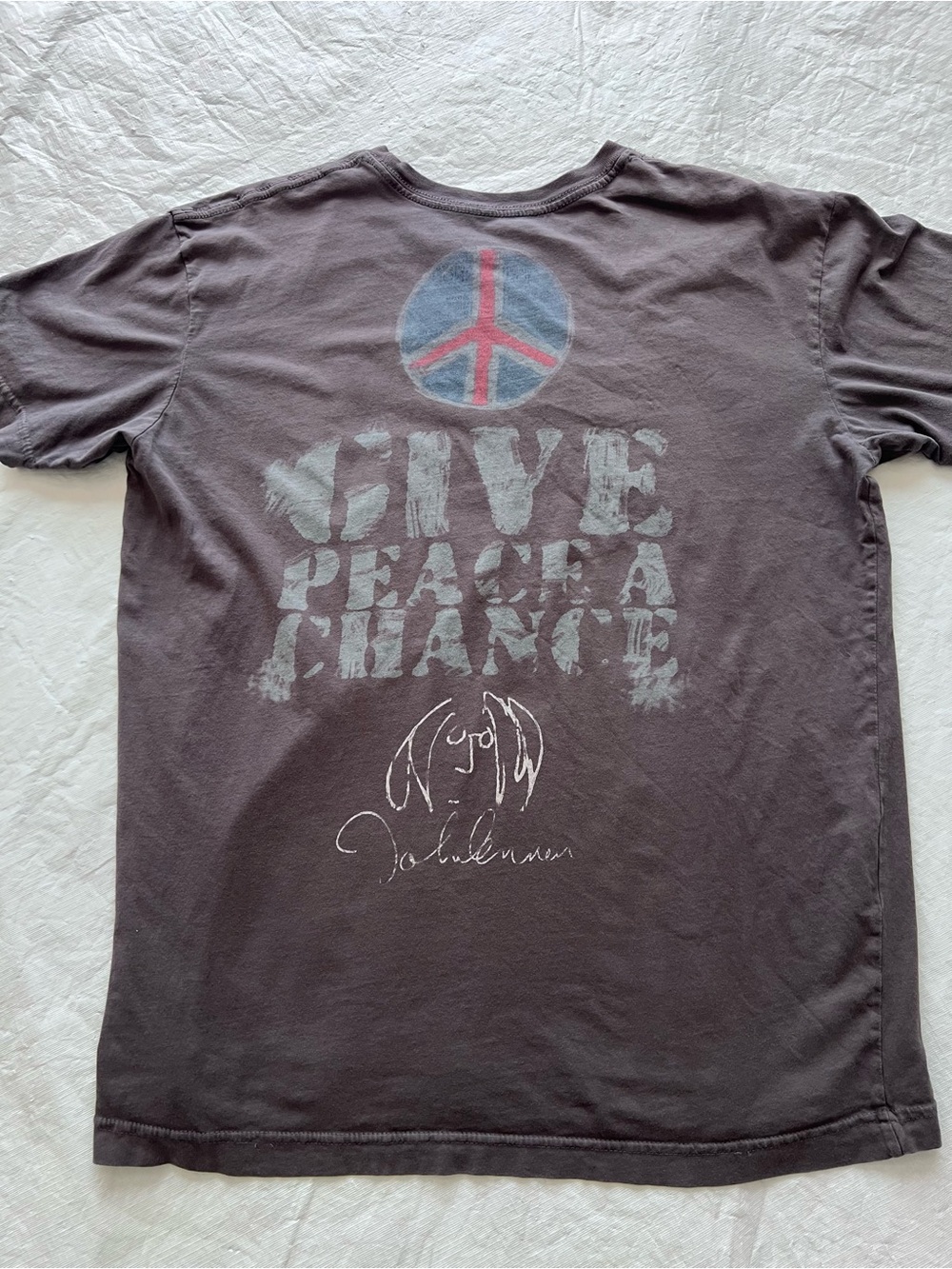 JOHN LENNON Art "Give Peace A Chance" T-Shirt Self Portrait Size Large